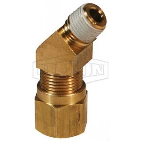 Dixon 45Deg Air Brake Elbow, 17/32-24 x 1/4 in, Straight Thread x Pipe, Brass, Domestic 79NAB64VS
